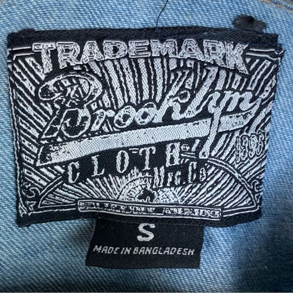 NWOT Brooklyn Cloth Streetwear Graffiti Denim Button Up Jacket unisex size small - Picture 11 of 14